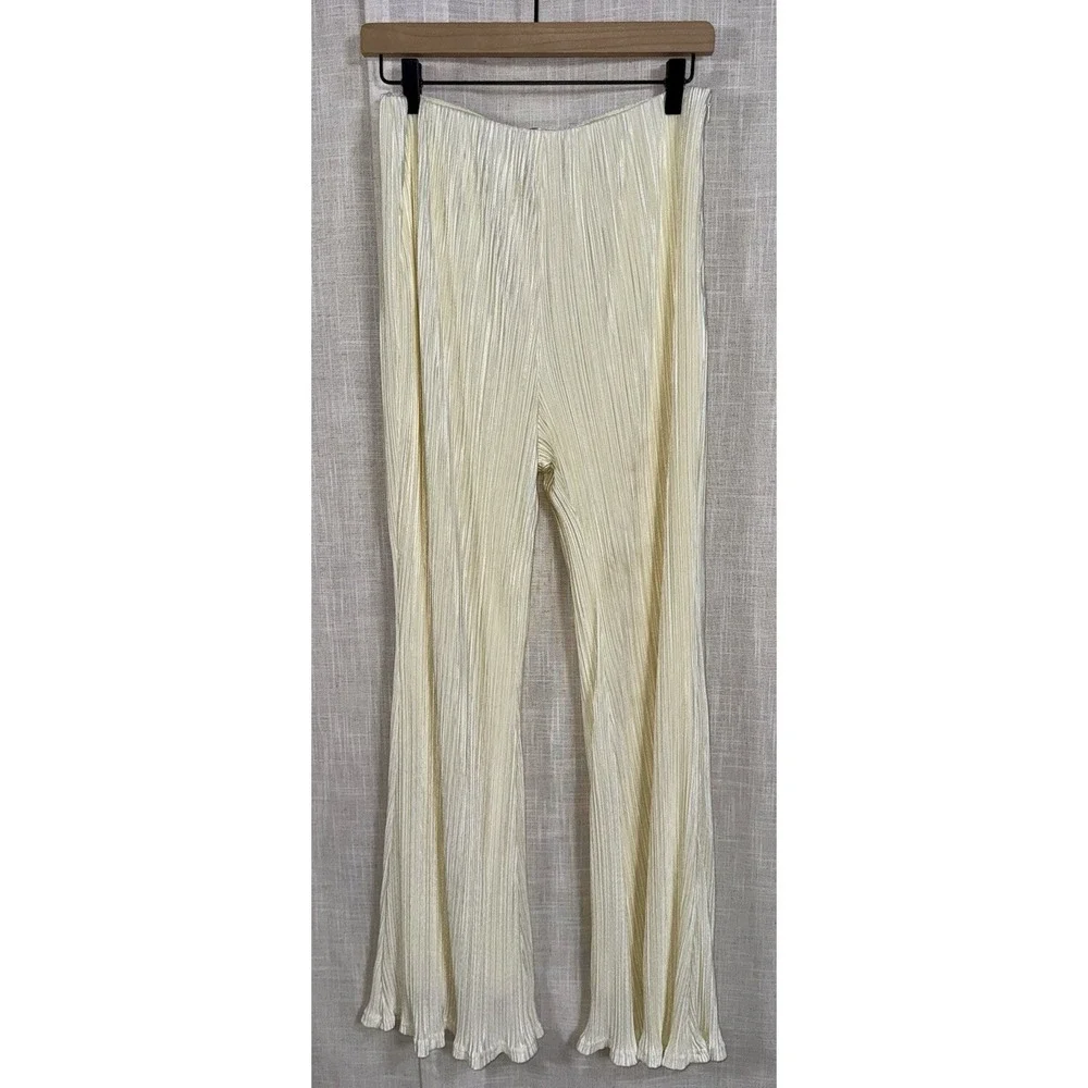 Skylar Rose ASOS Women's M Cream Set Outfit One Shoulder Top‎ Wide Leg Pants